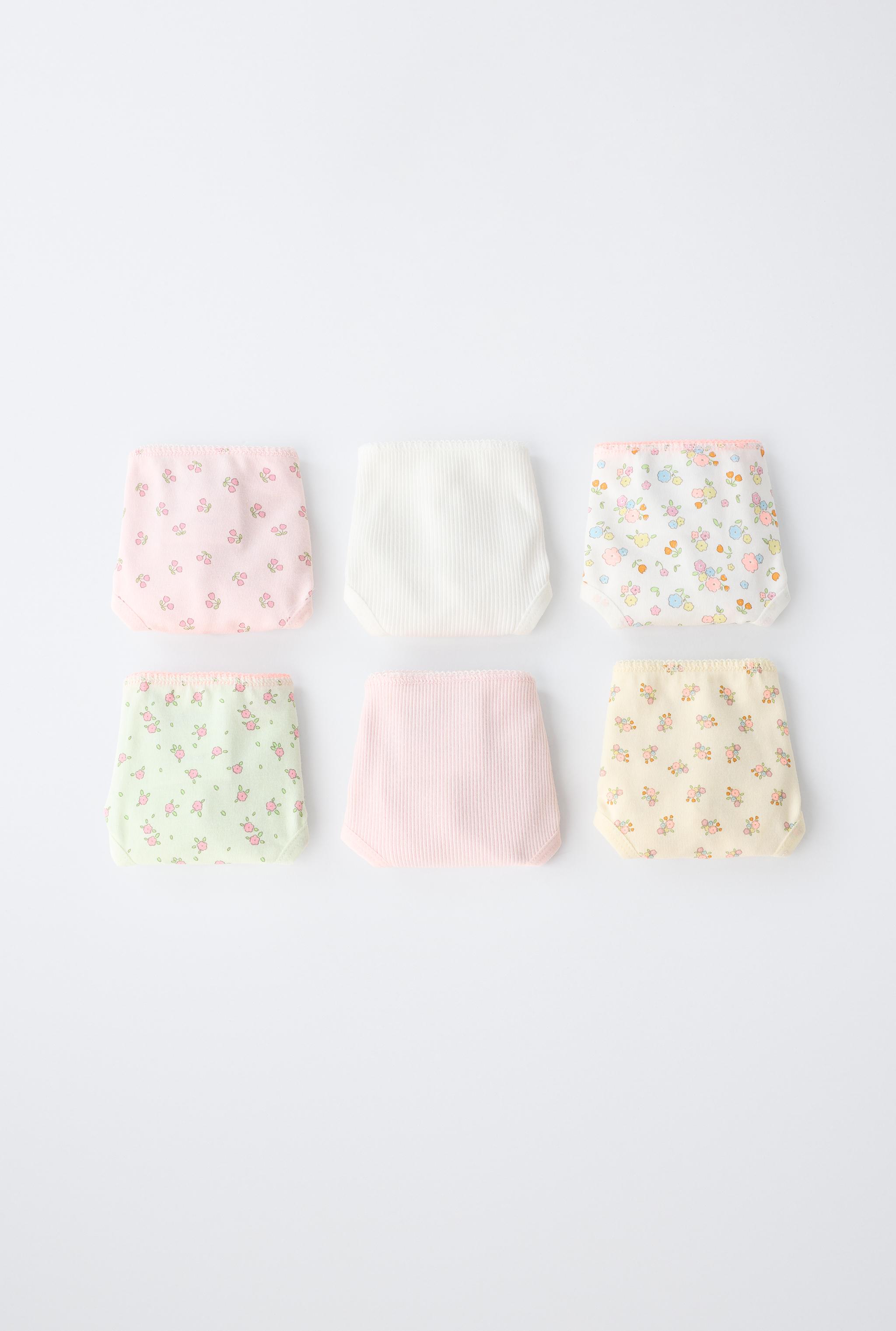 1 1/2-6 ANS / LOT DE SIX CULOTTES À FLEURS